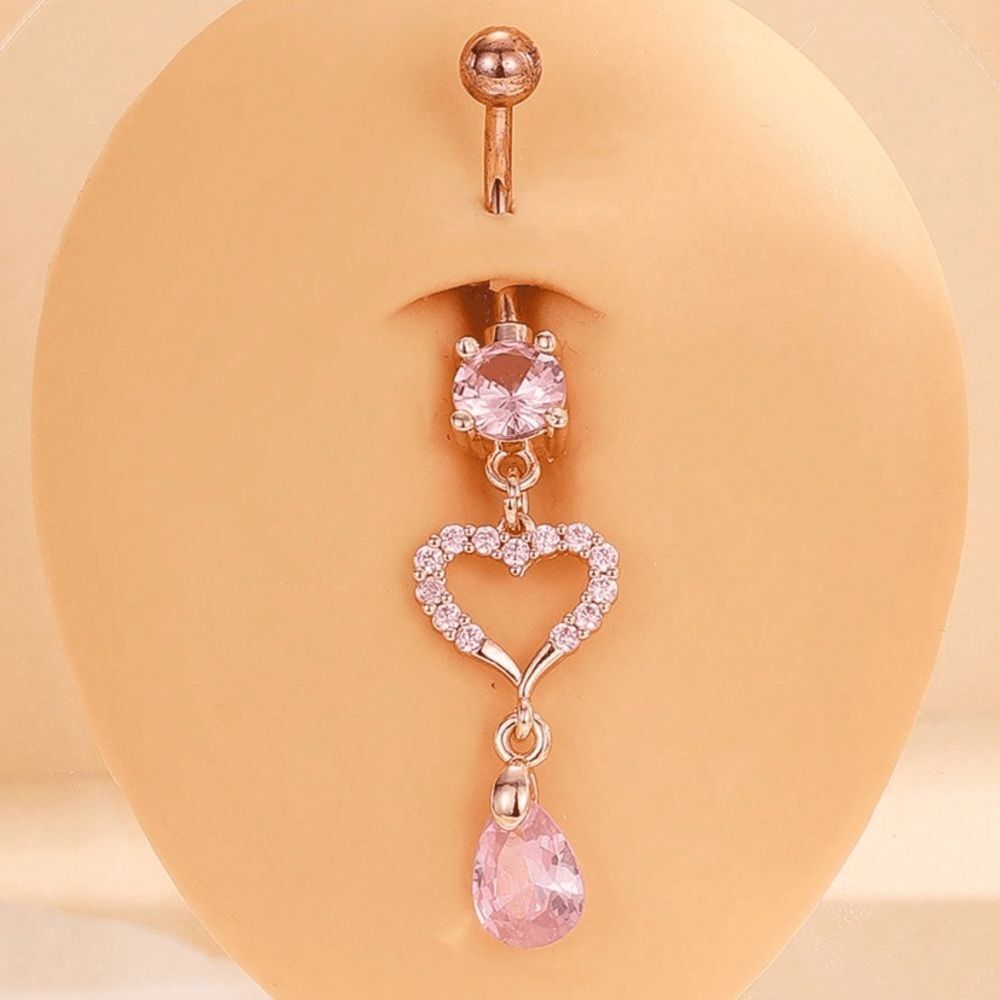 3for$20  Navel Ring m Heart & Teardrop Pendant, m Body Piercing  belly piercing